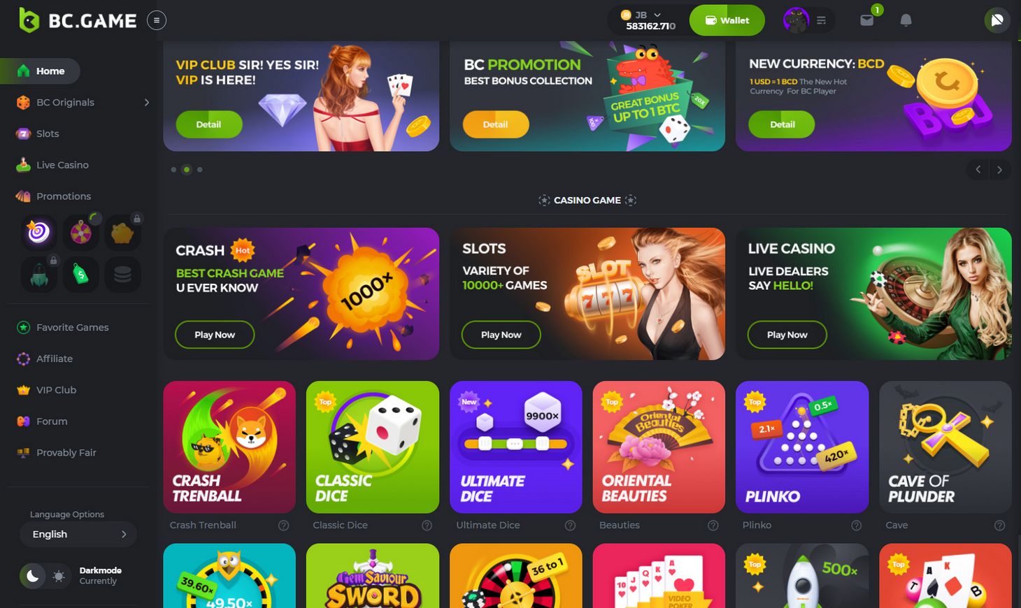 BC Casino Original Games